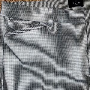 White House Black market slim ankle pants, black and white checkered pattern
